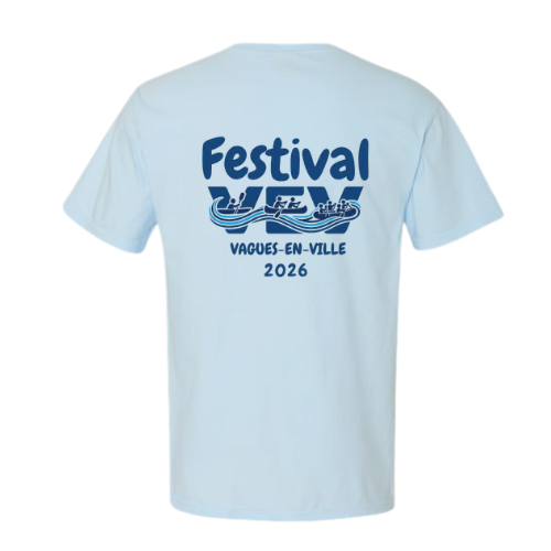 Chandail à manches courtes Festival Vagues-en-Ville - VEV-TSHIRT-BLP-S-2026 - Festival Vagues-en-Ville